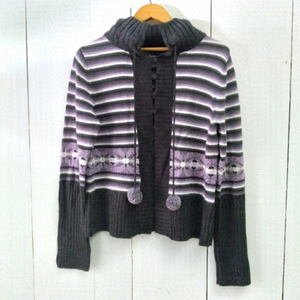 Vintage knit Fair isles inspired striped cardigan